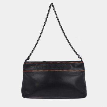 Pre Owned حقيبة شانيل سوداء جلد خروف