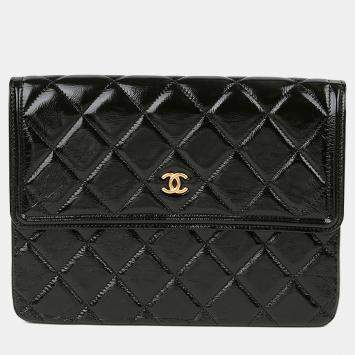 مملوكة مسبقًا Chanel Classic Black Leather Flap Clutch