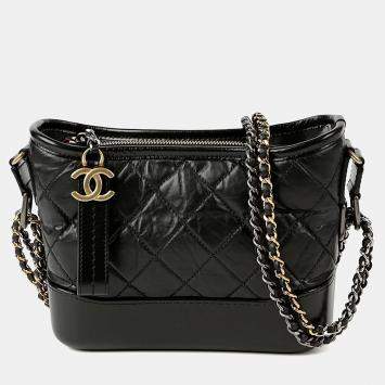 مملوكة مسبقًا Chanel Gabrielle Small Black Leather Shoulder Bag