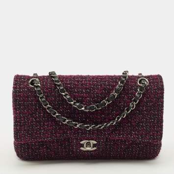 مملوكة مسبقًا Chanel Classic Double Flap Medium Multicolor Tweed Shoulder Bag