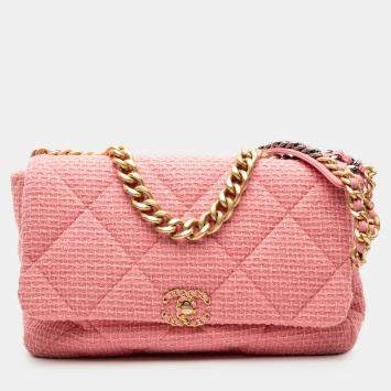 مملوكة مسبقًا Chanel Pink Maxi Tweed 19 Flap