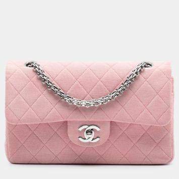 مملوكة مسبقًا Chanel Pink Small Classic Jersey Double Flap