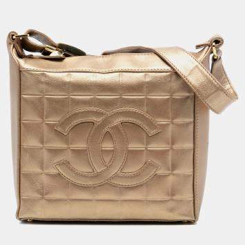 مملوكة مسبقًا Chanel Gold CC Chocolate Bar Metallic Lambskin Shoulder Bag