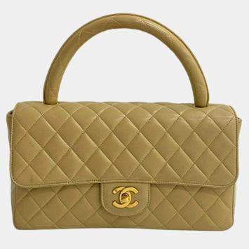 Pre Owned Chanel Brown Lambskin Parent Child Kelly Set Top Handle Bag