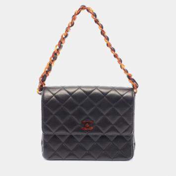 Pre Owned حقيبة شانيل ماتيلسي جلد حَمَلي سوداء