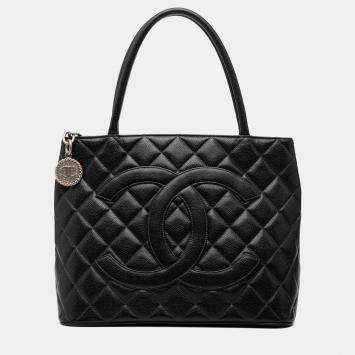 مملوكة مسبقًا Chanel Black Caviar Medallion Tote