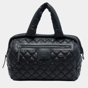 مملوكة مسبقًا Chanel Black Quilted Nylon Coco Cocoon Bowler Bag