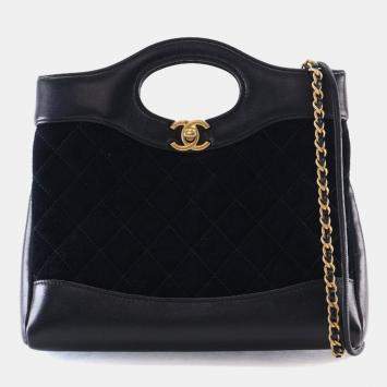 مملوكة مسبقًا Chanel Mini Black Suede 31 Shopping Bag GHW
