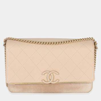 Pre Owned حقيبة فلاب شانيل شامواه كافيار مبطنة بيج سلسلة كوكو السيدة