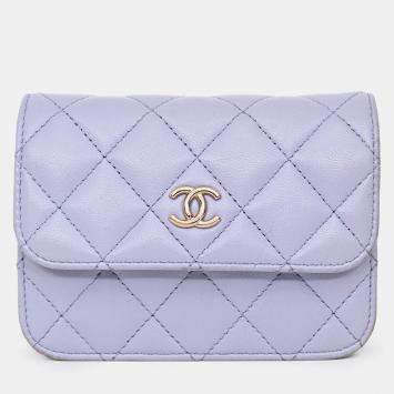 مملوكة مسبقًا Chanel 2021 Purple Lambskin Leather Mini Flap Crossbody Bag