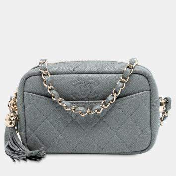 مملوكة مسبقًا Chanel Mini Quilted Caviar Coco Tassel Camera Case