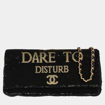 Pre Owned Chanel Black Sequins Dare To Disturb Shoulder Bag