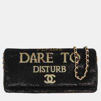 Pre Owned Chanel Black Sequins Dare To Disturb Shoulder Bag