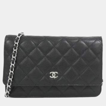 Pre Owned Chanel Timeless Classic Line Chain Wallet