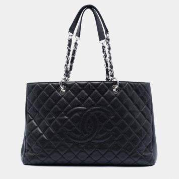 Pre Owned Chanel Black Caviar Grand Shopping Tote XL