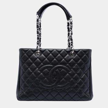 Pre Owned Chanel Black Caviar Grand Shopping Tote