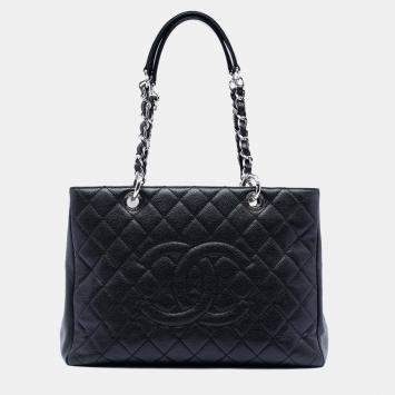 Pre Owned Chanel Black Caviar Grand Shopping Tote