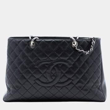 Pre Owned Chanel Black Caviar Grand Shopping Tote XL