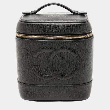 Pre Owned Chanel Black CC Caviar Vanity Bag
