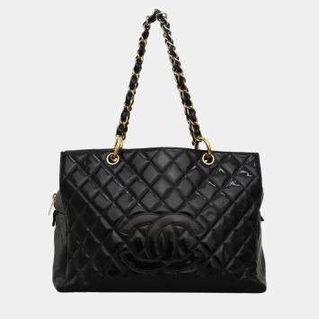 Pre Owned Chanel CC Patent Timeless Shopping Tote