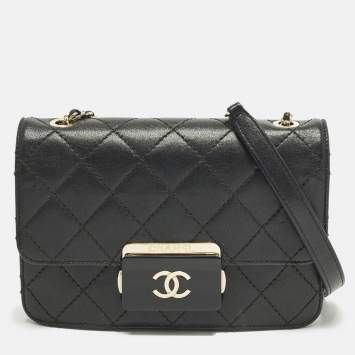مملوكة مسبقًا Chanel Beauty Lock Small Black Quilted Leather Flap Bag