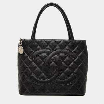 مملوكة مسبقًا Chanel Black Caviar Medallion Tote