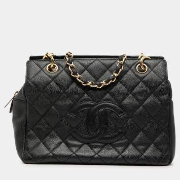 مملوكة مسبقًا Chanel Black Petite Caviar Timeless Tote