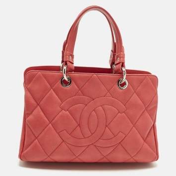Pre Owned Chanel Timeless Red Quilted Leather Shopper Tote