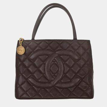 مملوكة مسبقًا Chanel Brown Calfskin Medallion Tote Handbag
