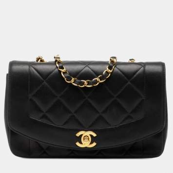 مملوكة مسبقًا Chanel Black Small Lambskin Diana Flap