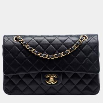 مملوكة مسبقًا Chanel Black Medium Classic Lambskin Double Flap