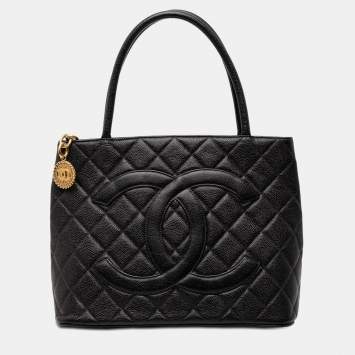 مملوكة مسبقًا Chanel Black Caviar Medallion Tote