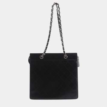 مملوكة مسبقًا Chanel Black Quilted Caviar Chain Tote