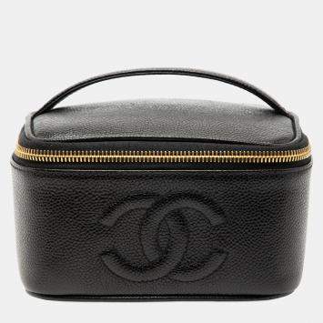 مملوكة مسبقًا Chanel Black CC Caviar Vanity Case