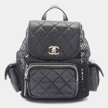 مملوكة مسبقًا Chanel Matelasse Backpack Bag In Lambskin Leather Black