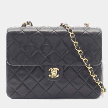 مملوكة مسبقًا Chanel Mini Matelasse 20 Shoulder Bag Lambskin Leather Black