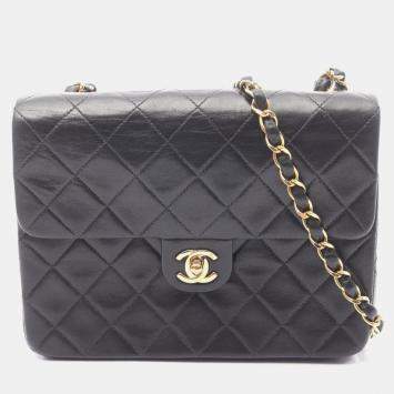مملوكة مسبقًا Chanel Mini Matelasse 20 Shoulder Bag Lambskin Leather Black