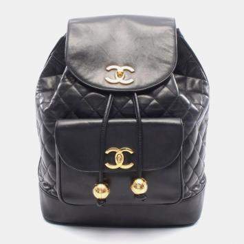مملوكة مسبقًا Chanel Matelasse Backpack Bag In Lambskin Leather Black