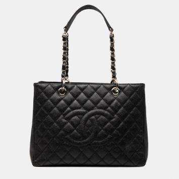 مملوكة مسبقًا Chanel Black Caviar Grand Shopping Tote