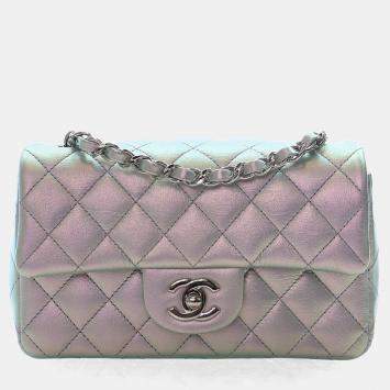 Pre Owned حقيبة شانيل كلاسيكية بفلاپ مستطيلة صغيرة من جلد العجل اللامع