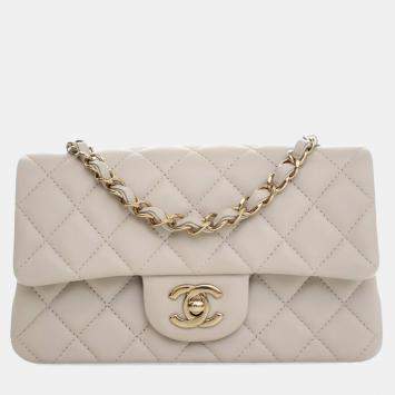 Pre Owned حقيبة شانيل قفل كلاسيكي مستطيل جلد خروف ميني