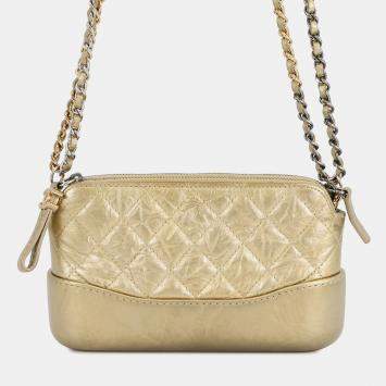 Pre Owned حقيبة شانيل جبرائيل جلد لا مب سكن سلسلة على الكتف ذهبية