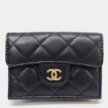 مملوكة مسبقًا Chanel CC Black Caviar Wallet GHW