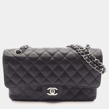 مملوكة مسبقًا Chanel Classic Medium Black Caviar Leather Shoulder Bag