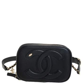 Pre Owned Chanel Black Leather CC Mania Waist Bag
