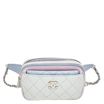 Pre Owned Chanel Tricolor Quilted Leather Belt Bag