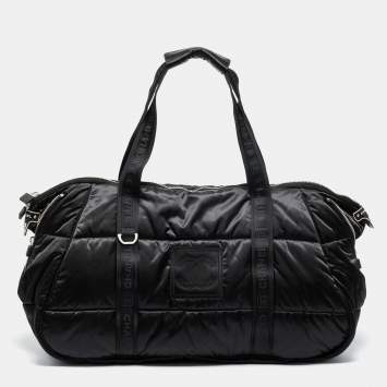 Pre Owned Chanel Black Nylon CC Sport Ligne Duffle Bag