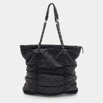 Pre Owned Chanel Black Quilted Leather Sharpei Tote