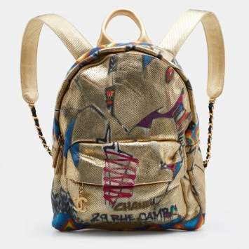 Pre Owned Chanel Multicolor Printed Canvas New York Street Spirit Backpack