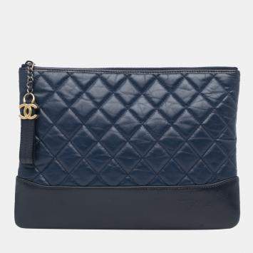 Pre Owned Chanel Blue Gabrielle Clutch Bag